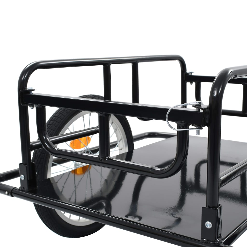 Remorque de bicyclette 130x73x48,5 cm Acier Noir