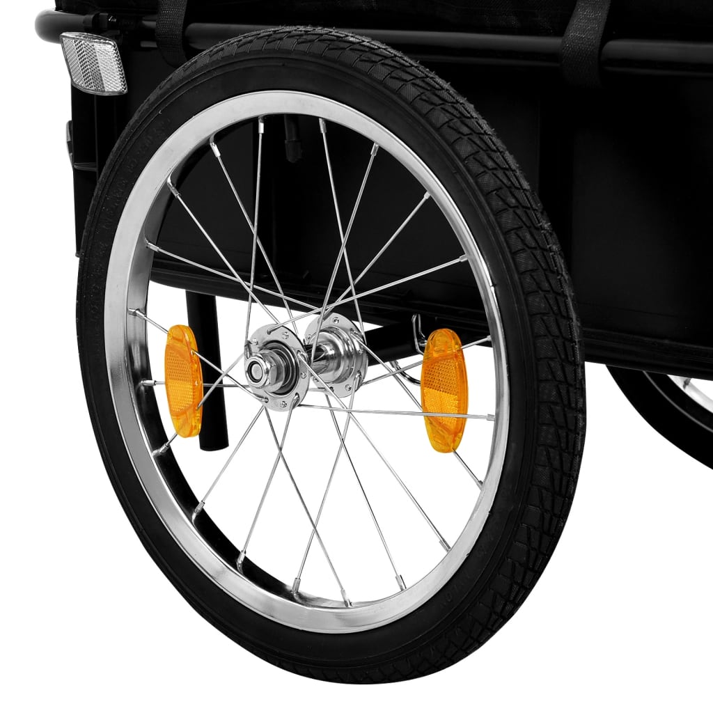 Remorque de vélo/chariot à main 155x60x83 cm Acier Noir