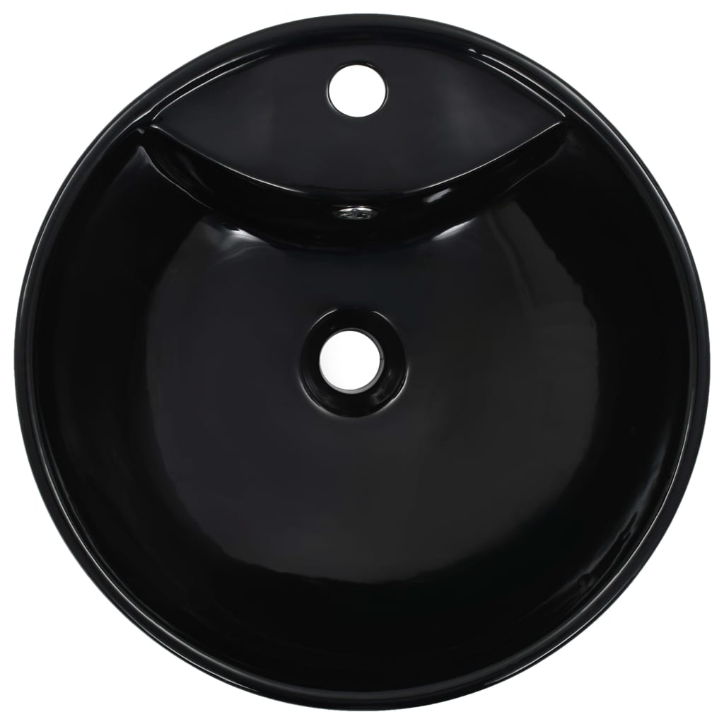 Lavabo avec trop-plein 46,5 x 18 cm Céramique Noir