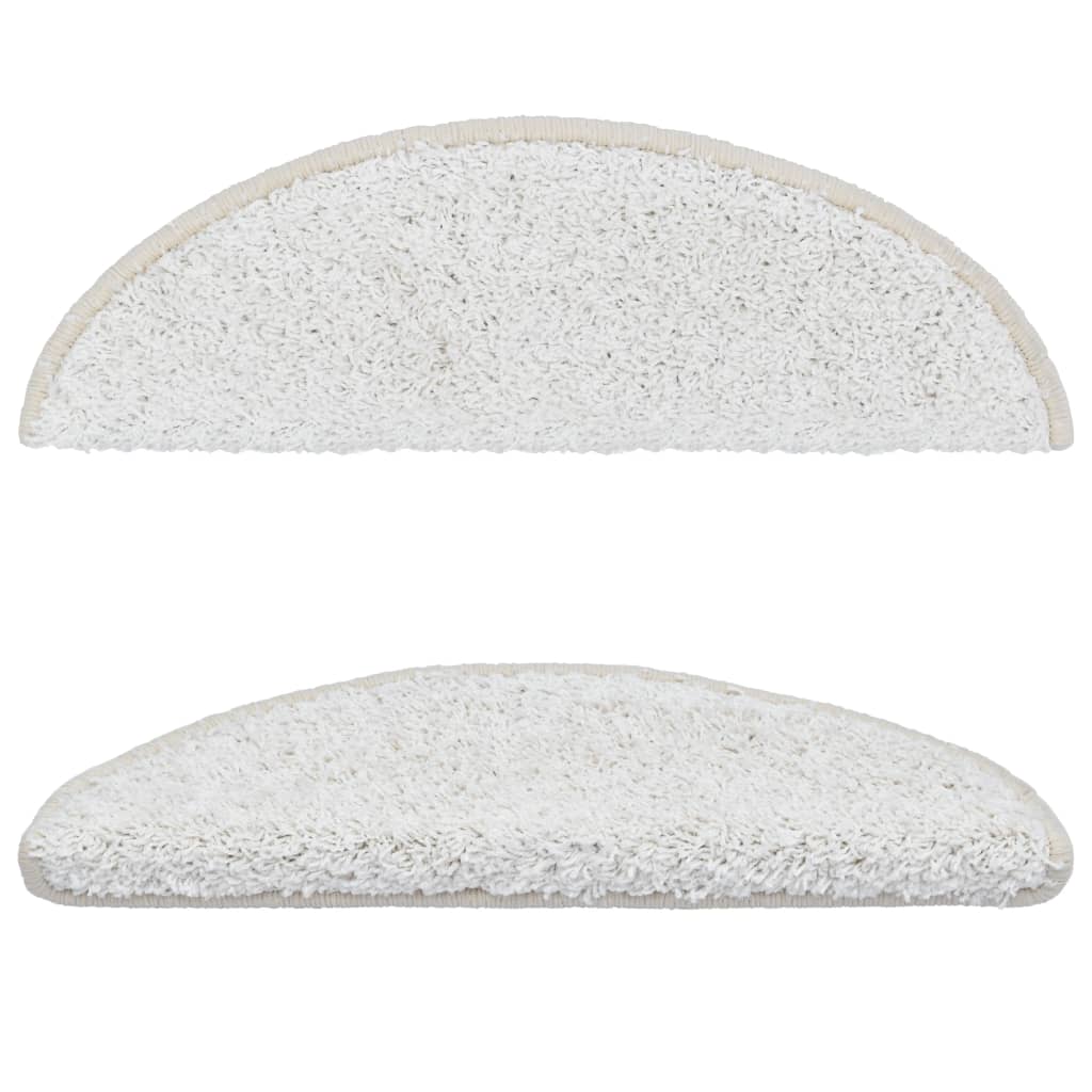 15 pcs Tapis d'escalier Blanc 56 x 20 cm