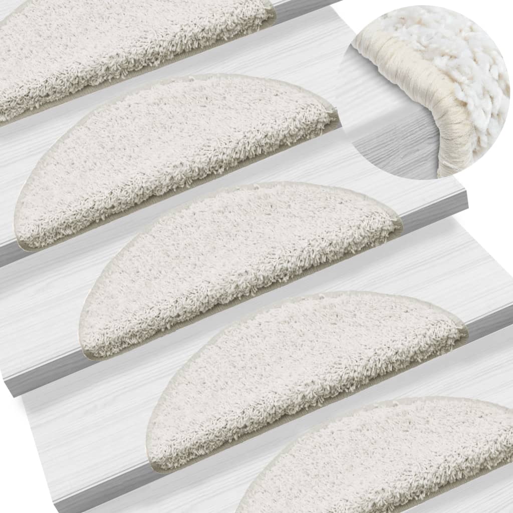 15 pcs Tapis d'escalier Blanc 56 x 20 cm