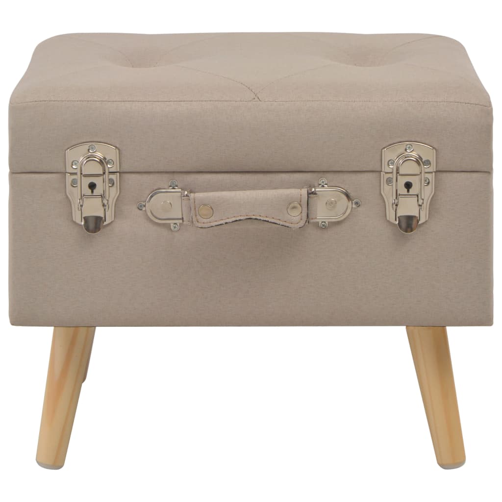 Tabourets de rangement 3 pcs Beige Tissu