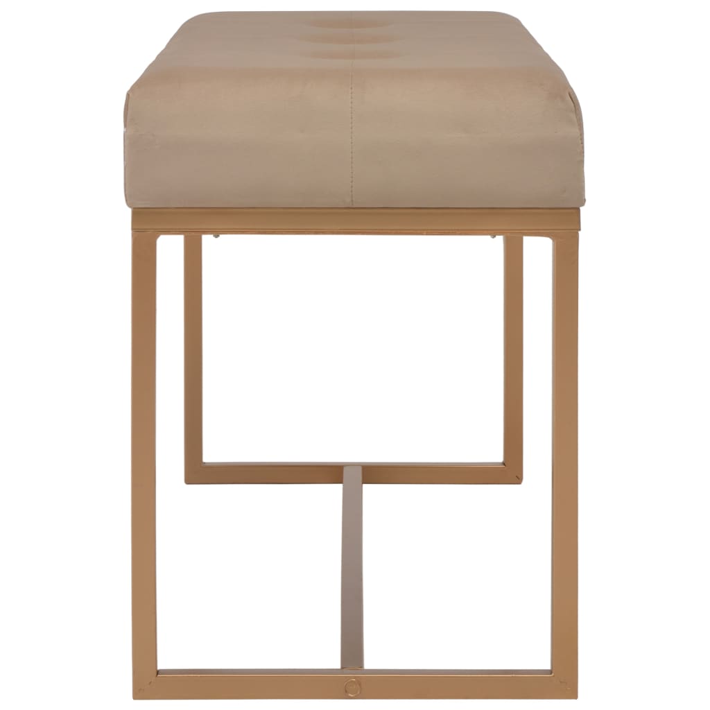 Banc 80 cm Beige Velours