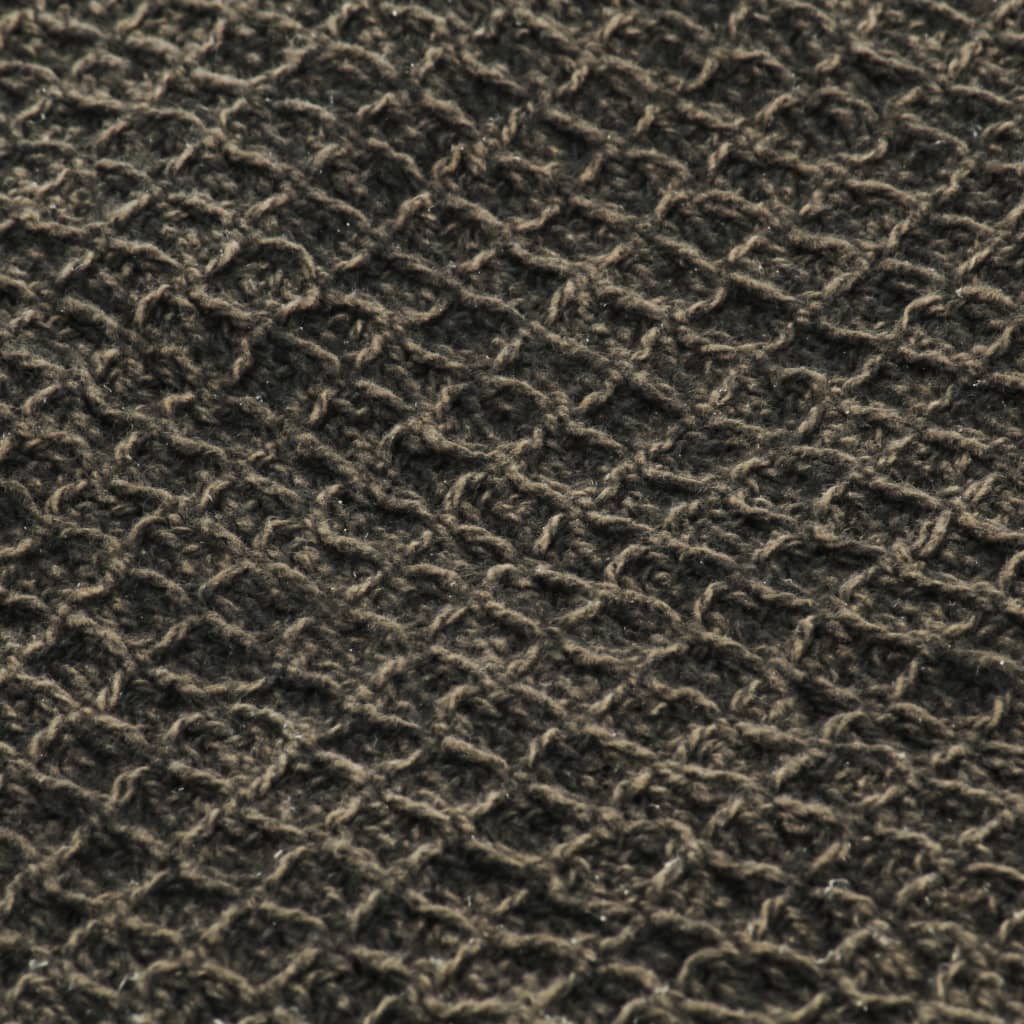 Couverture en coton 125 x 150 cm Anthracite/Marron