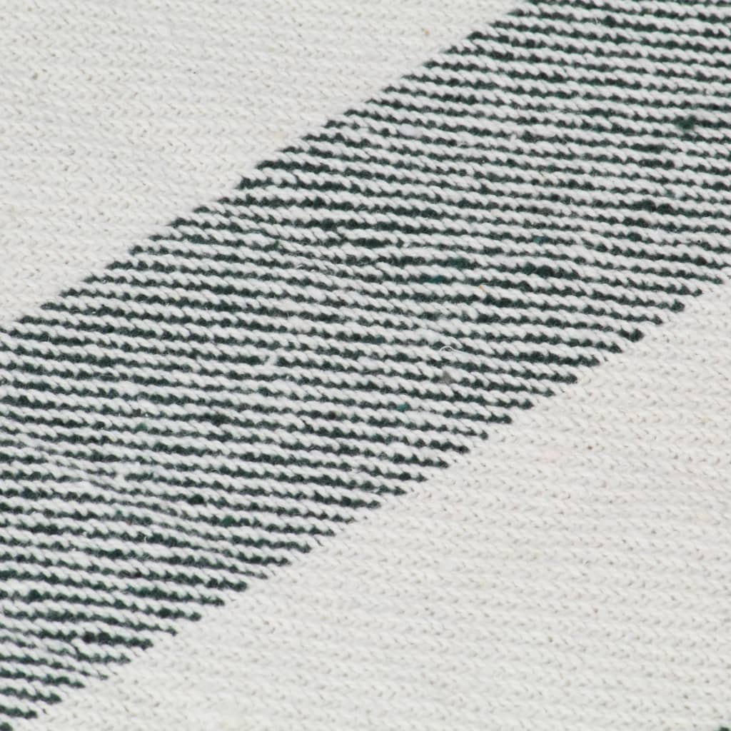 Couverture Coton Rayures 125 x 150 cm Vert foncé