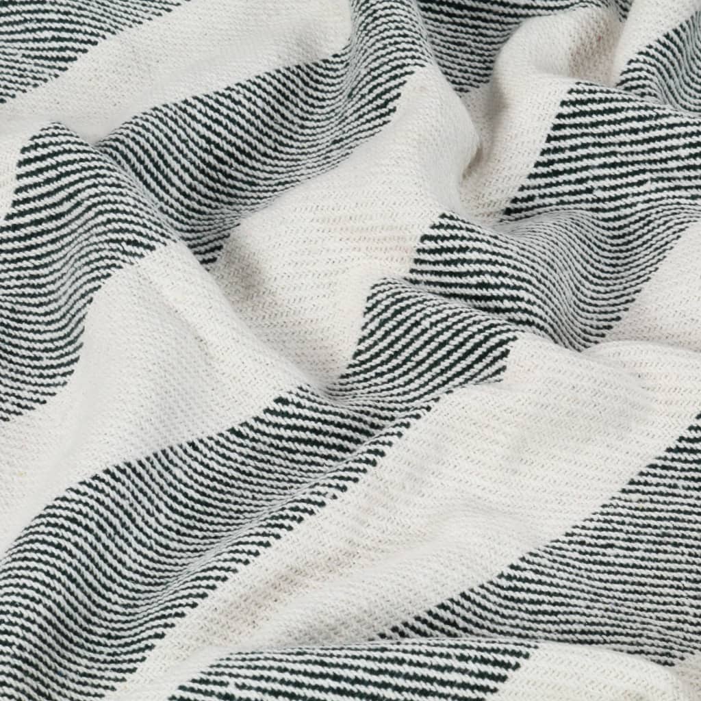 Couverture Coton Rayures 125 x 150 cm Vert foncé