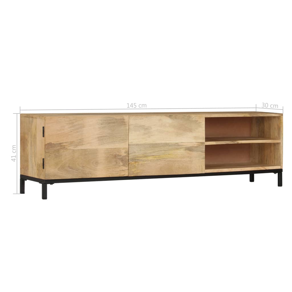 Meuble TV 145 x 30 x 41 cm Bois massif de manguier