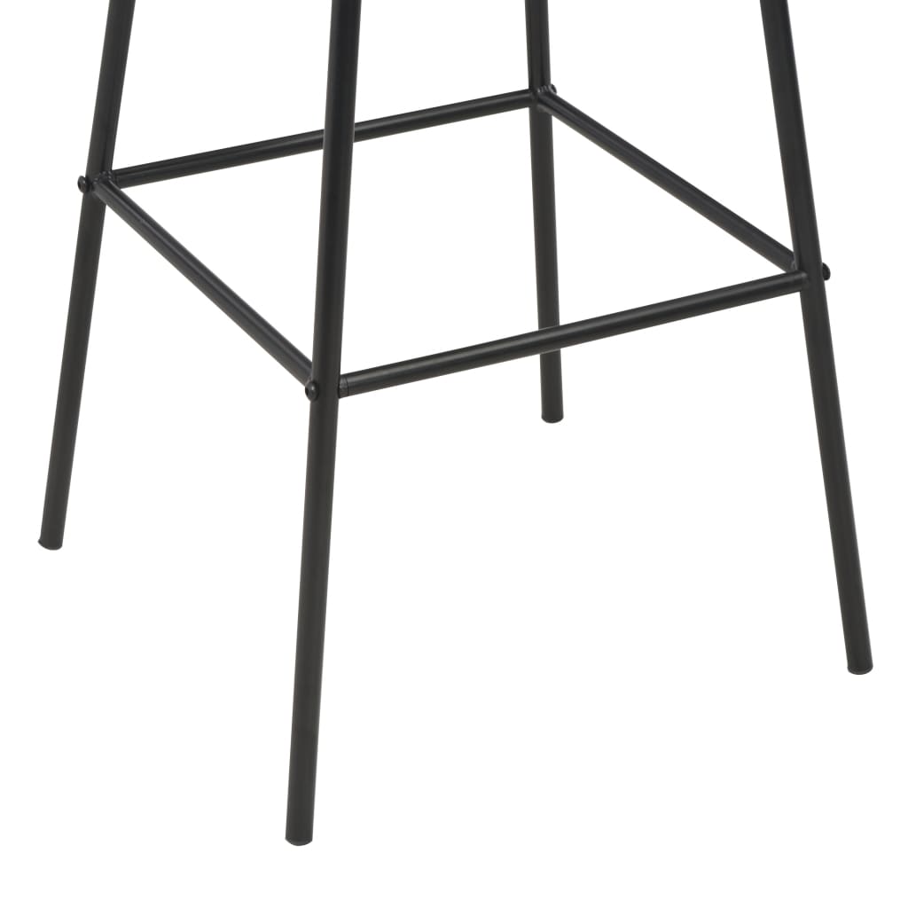 Tabourets de bar 2 pcs Noir Pinède solide et acier