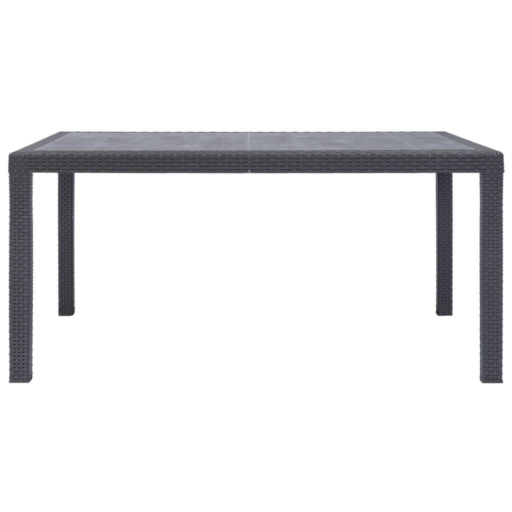Table de jardin Marron 150x90x72 cm Plastique Aspect de rotin
