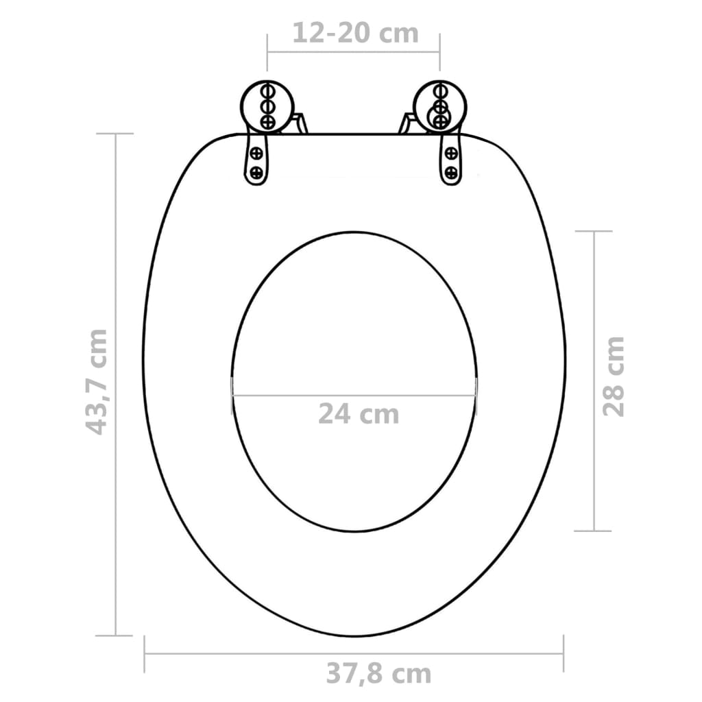 Sièges de toilette avec couvercles 2 pcs MDF Pierres