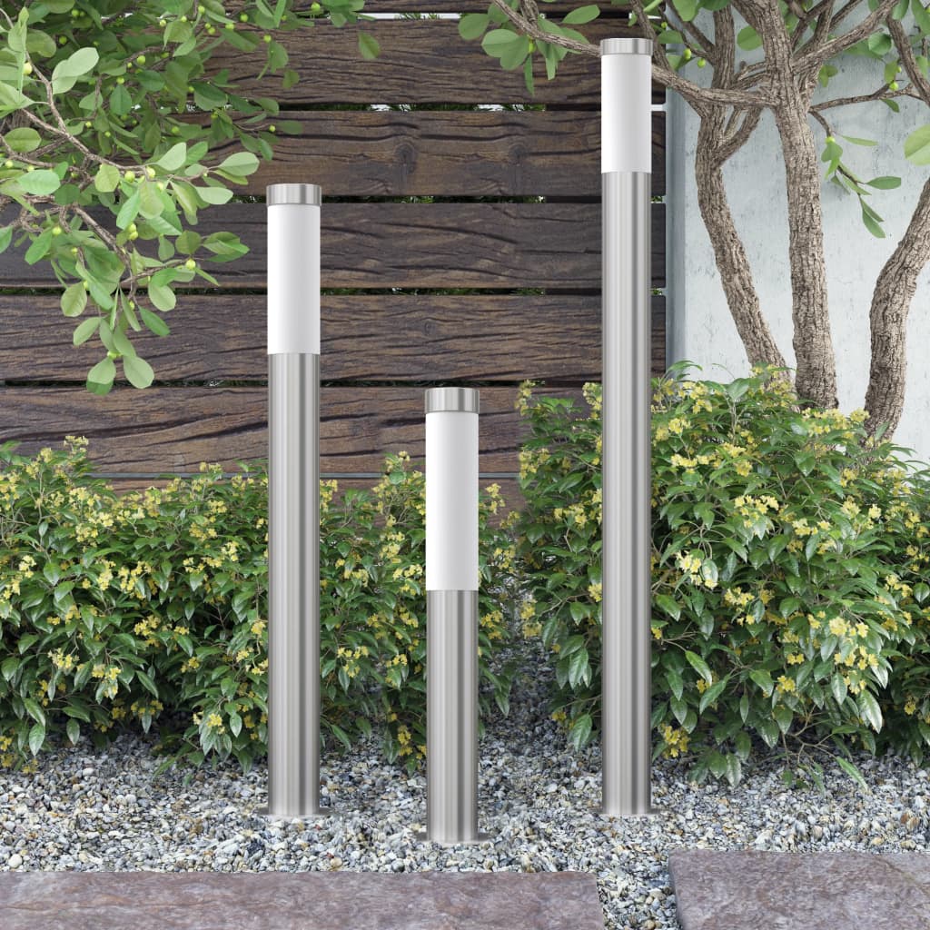 Ensemble de 3 lampes de jardin étanches Acier inoxydable