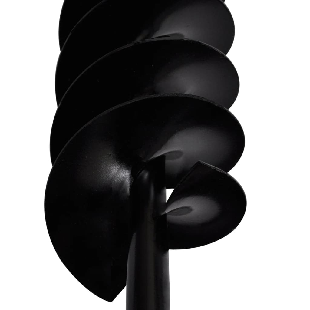 Tarière de sol avec mèche de tarière spirales 120 mm Acier Noir