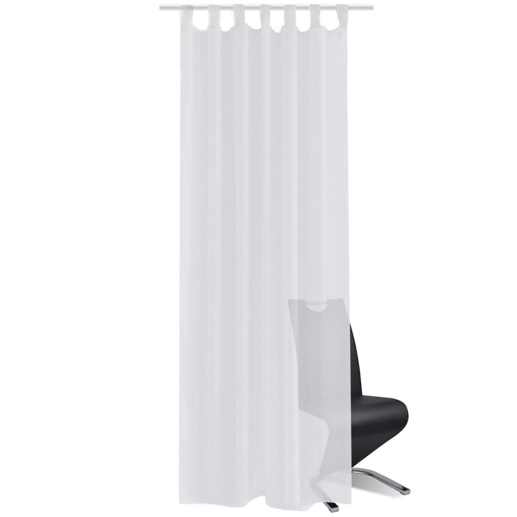 Rideau fin Blanc 140x245 cm 2 pcs