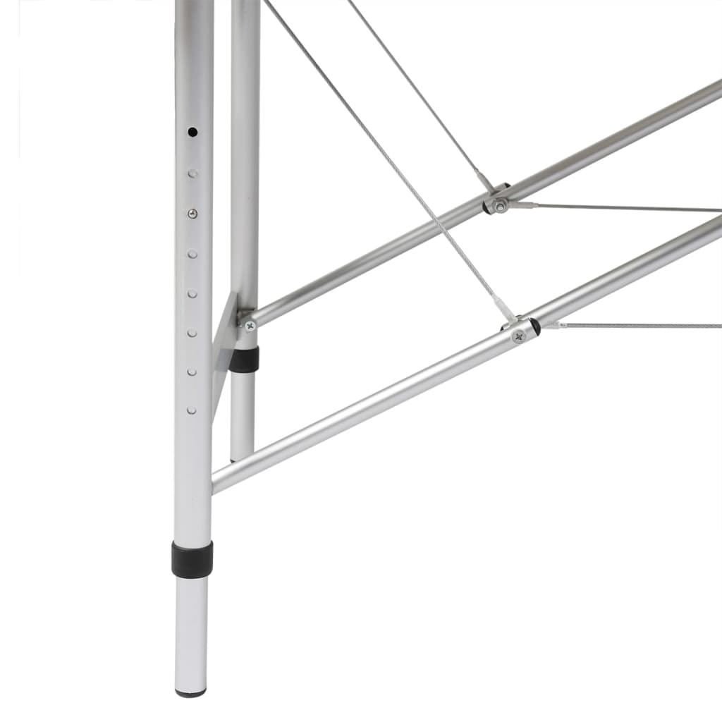 Table pliable de massage Noir 2 zones avec cadre en aluminium