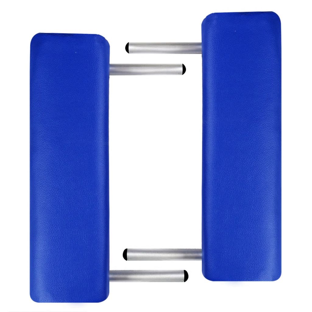 Table pliable de massage Bleu 3 zones avec cadre en aluminium