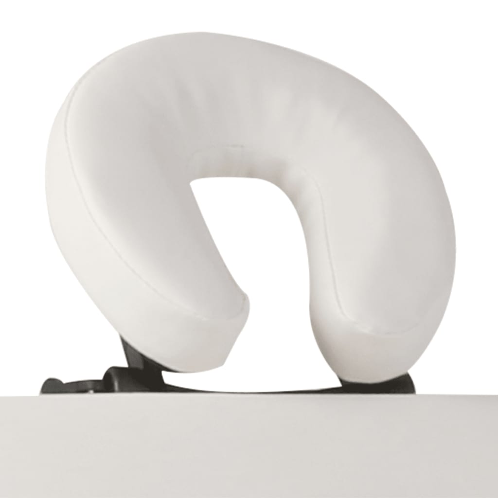 Table pliable de massage Blanc crème 4 zones au cadre aluminium