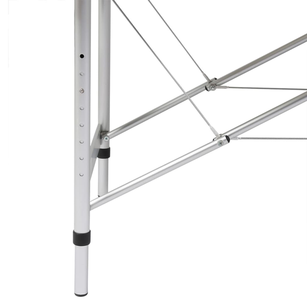 Table pliable de massage Blanc crème 4 zones au cadre aluminium