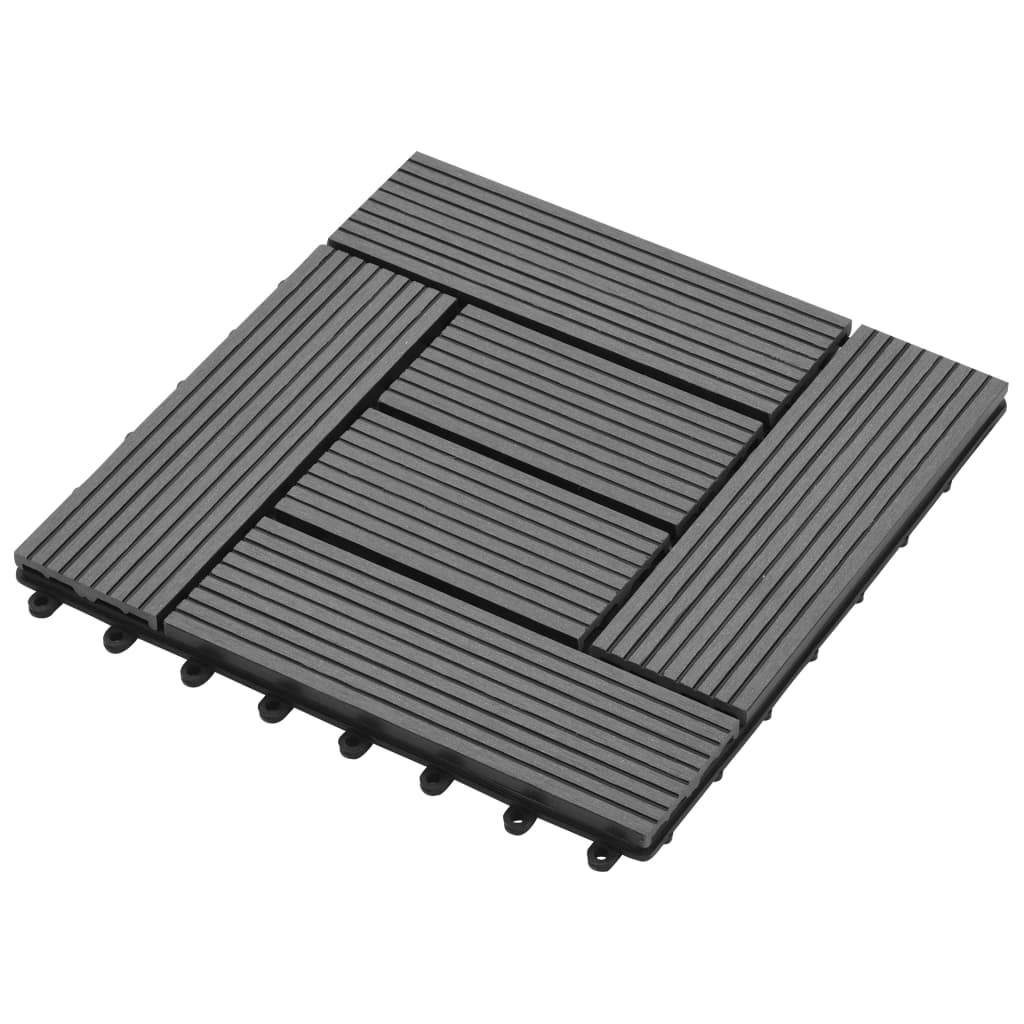 Carreaux de terrasse 30x30 cm 11 pcs Gris WPC 1 m2