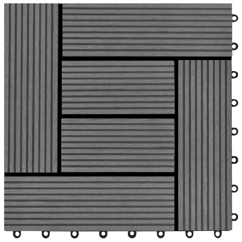 Carreaux de terrasse 30x30 cm 11 pcs Gris WPC 1 m2