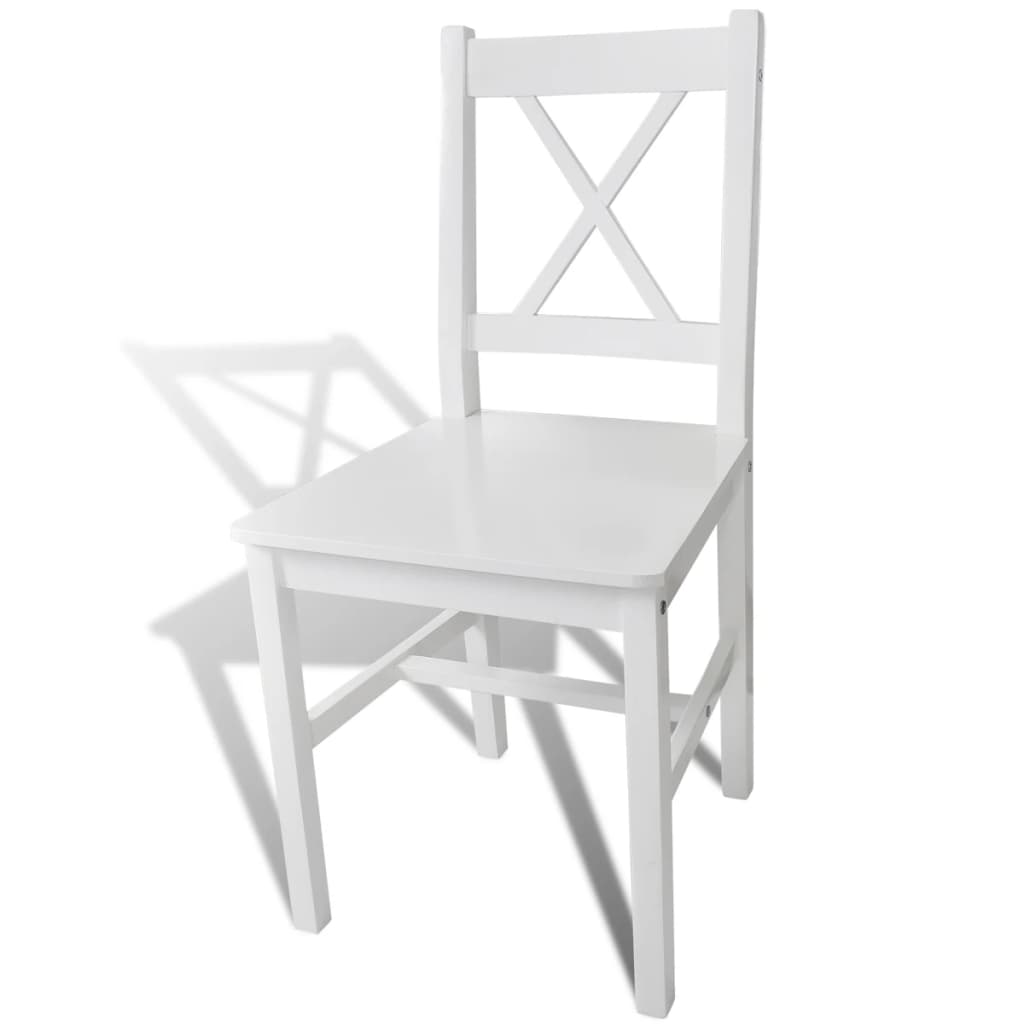 Chaises de salle à manger 6 pcs Blanc Pinède