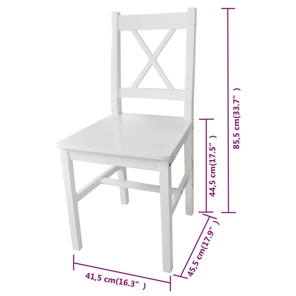 Chaises de salle à manger 6 pcs Blanc Pinède