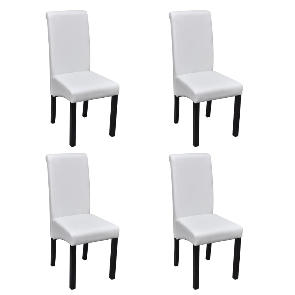 Chaises de salle à manger 4 pcs Blanc Similicuir