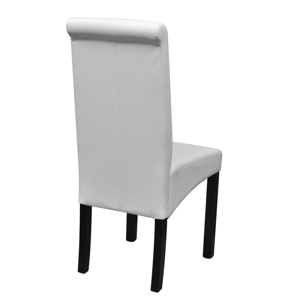 Chaises de salle à manger 4 pcs Blanc Similicuir