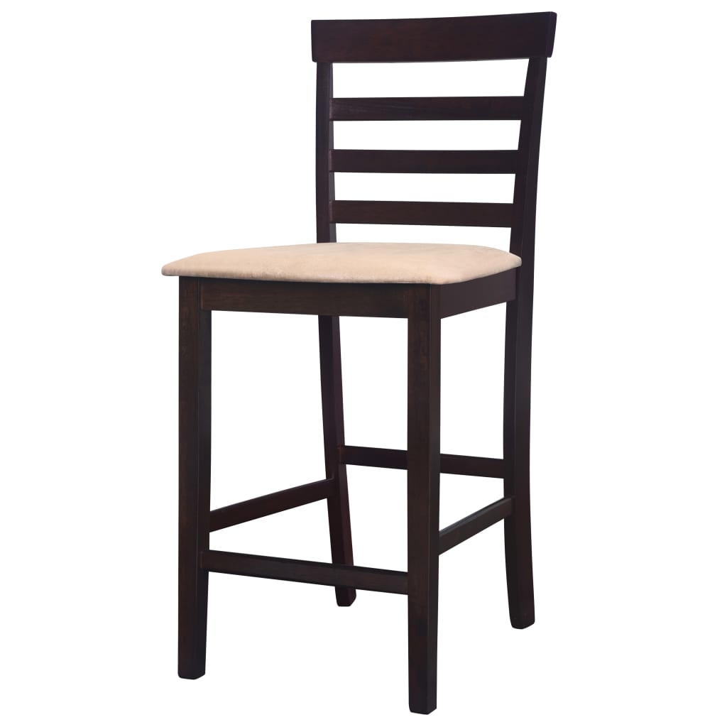 Chaises de bar lot de 2 marron tissu