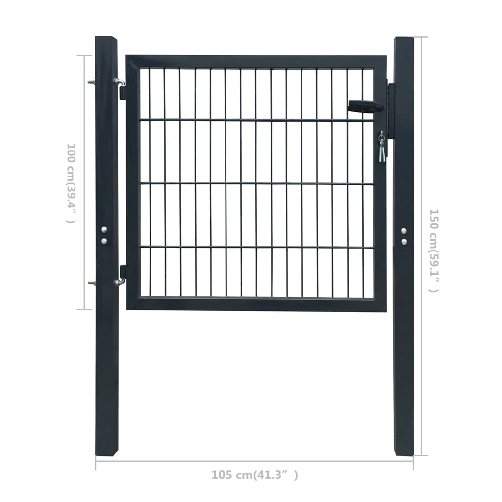 Portillon Acier Anthracite 105x150 cm