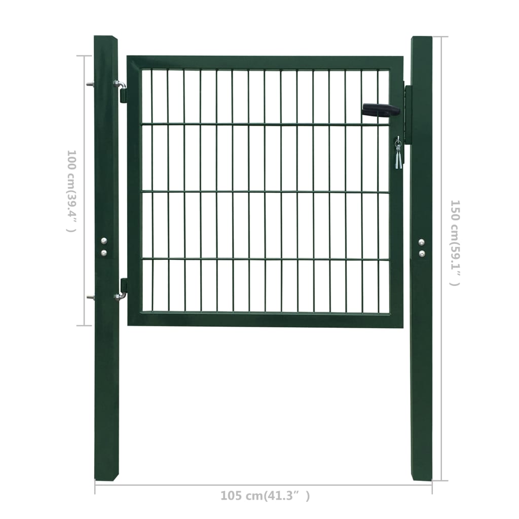 Portillon Acier Vert 105x150 cm