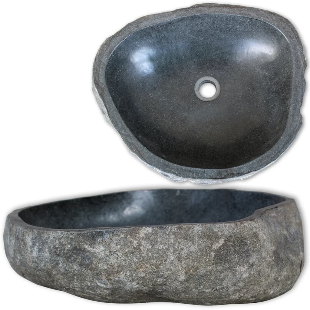 Lavabo en pierre de rivière Ovale 46-52 cm