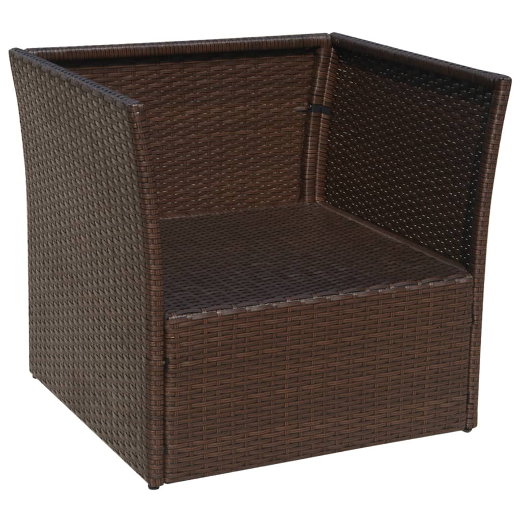 Chaise de jardin avec tabouret Marron Résine tressée