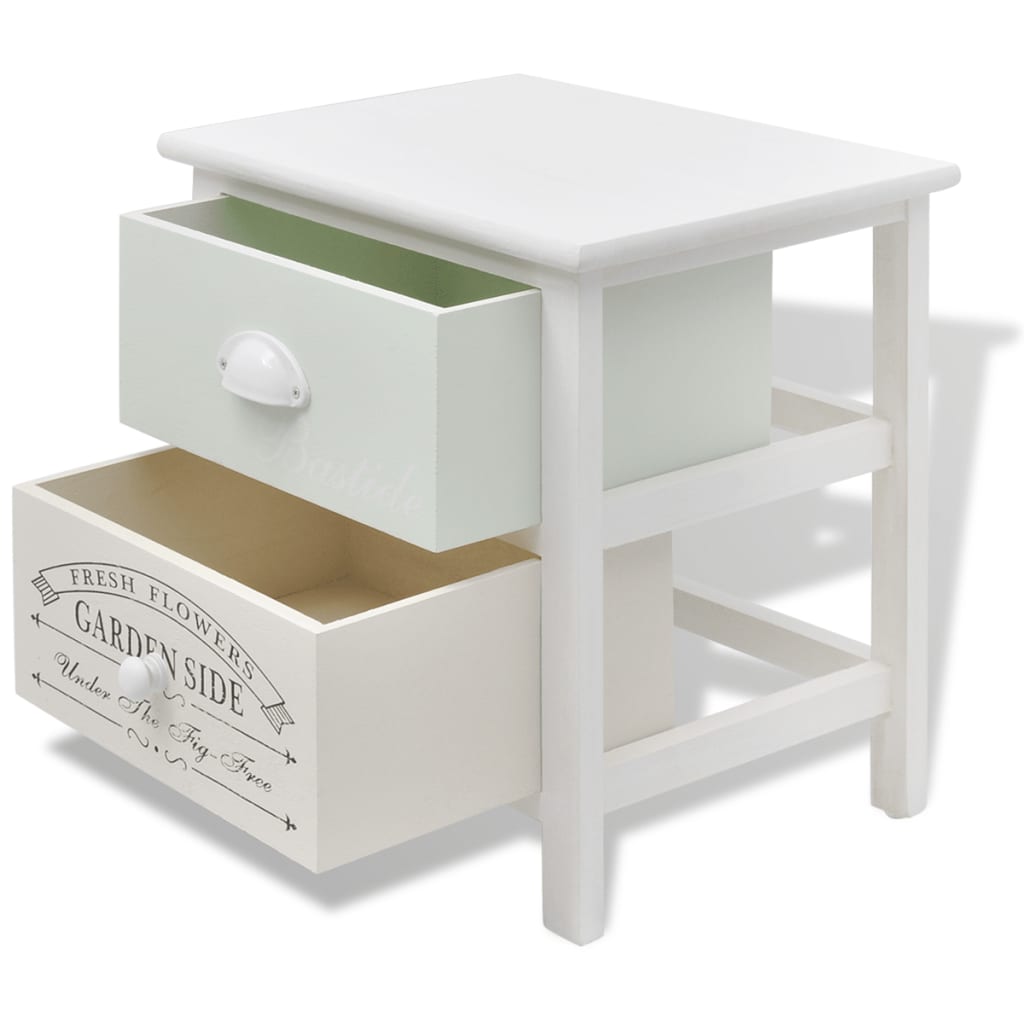 Table de chevet en style français 2 pcs Bois