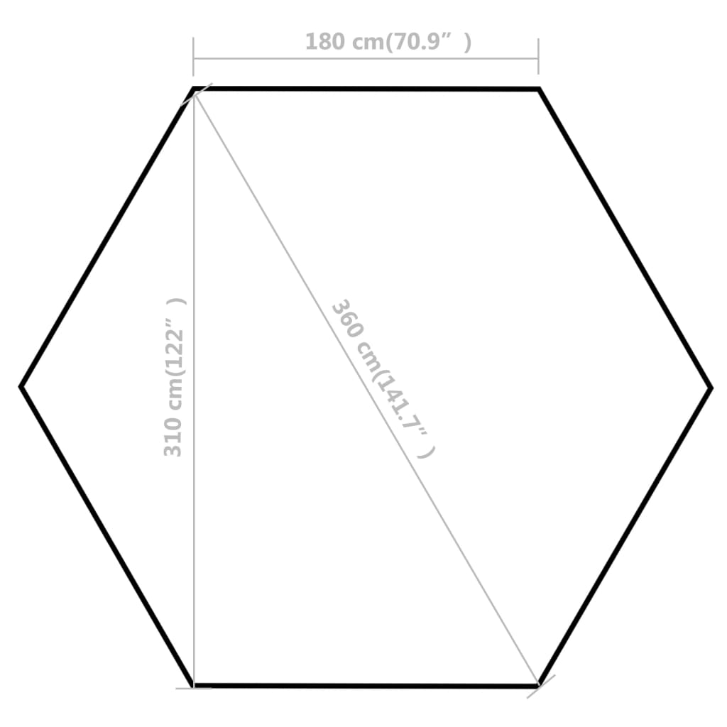 Chapiteau hexagonal pliable Gris 3,6x3,1 m