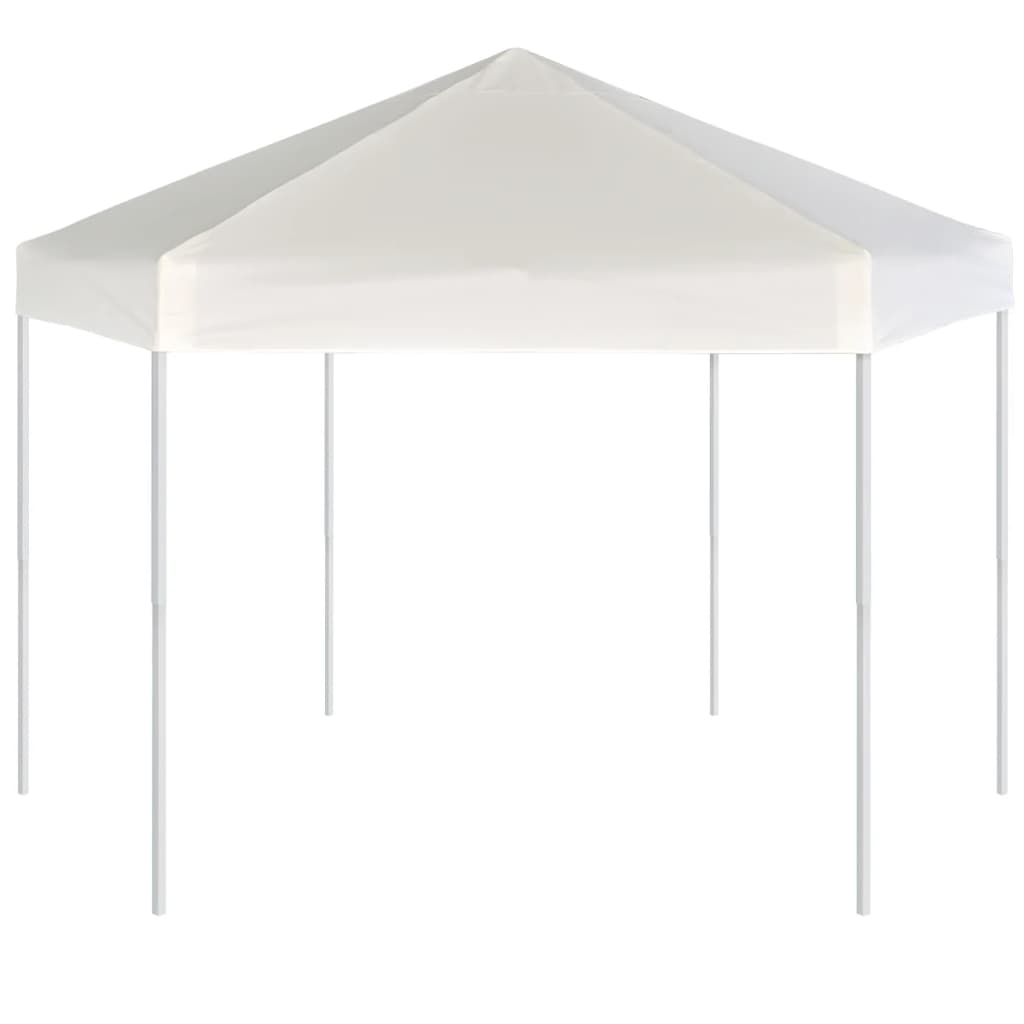 Chapiteau hexagonal et 6 parois latérales 3,6x3,1 m Blanc crème