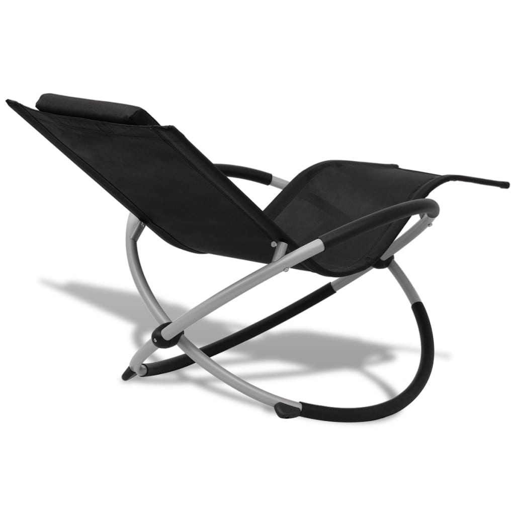 Chaise longue géométrique d'extérieur Acier Noir et gris