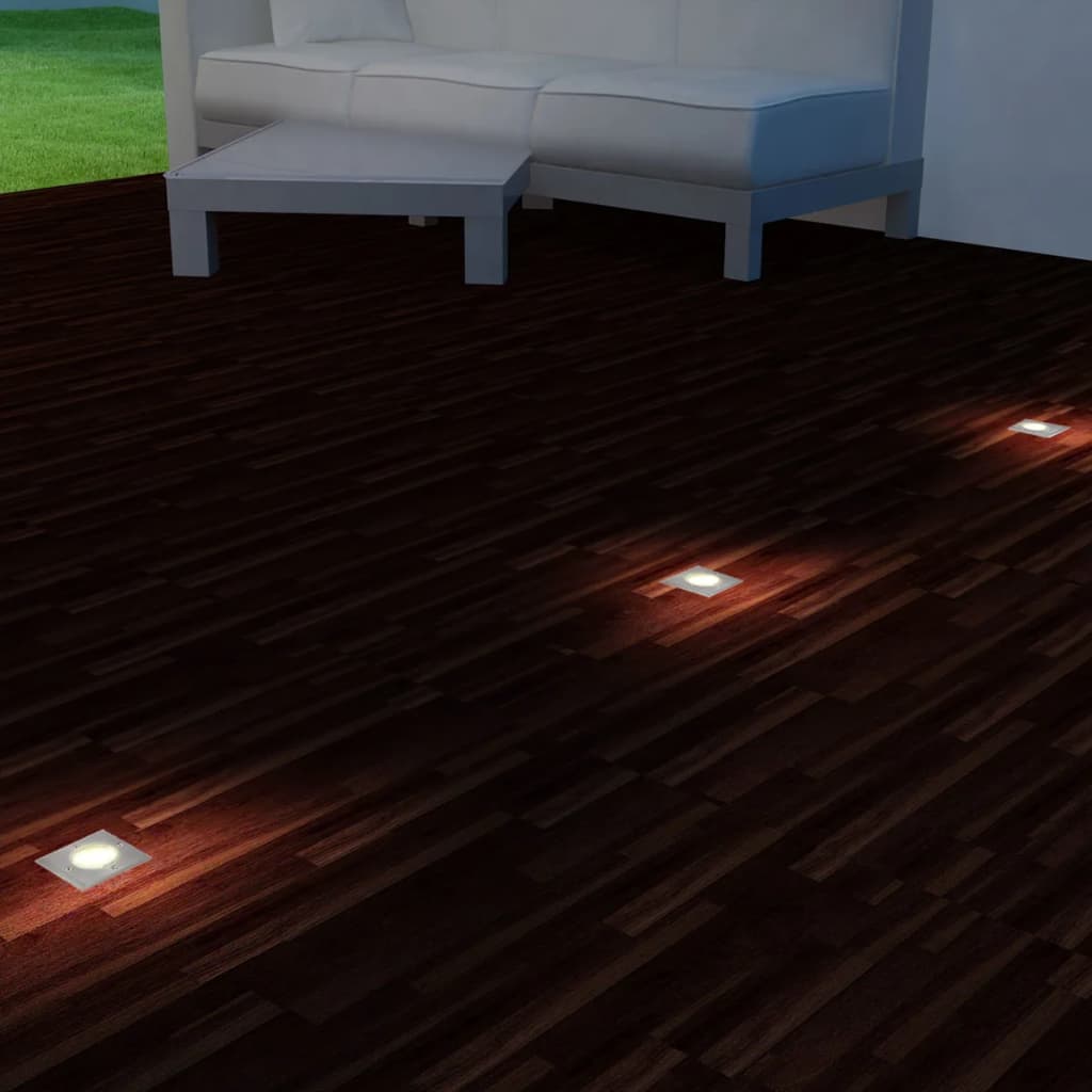 Lampe LED encastrable au sol d'extérieur 3 pièces Carré