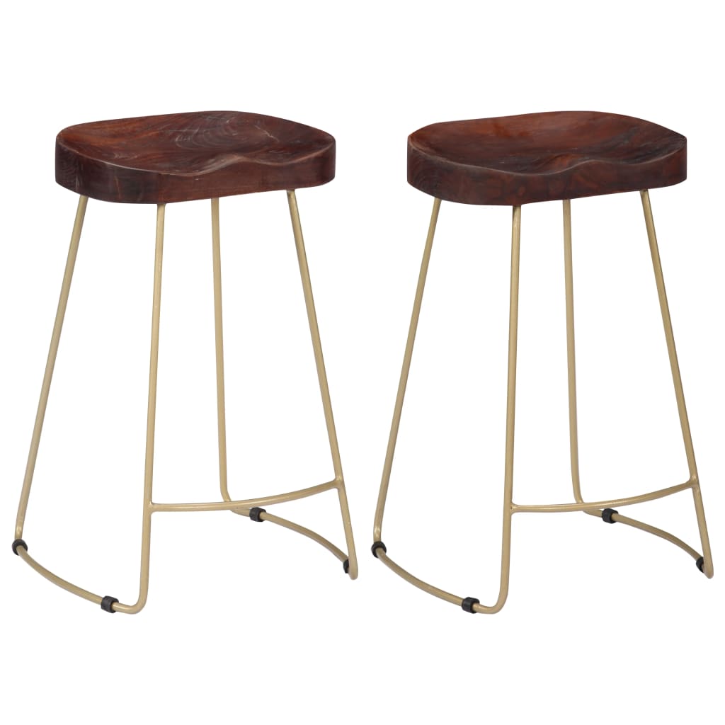 Tabourets de bar Gavin 2 pcs Bois de manguier massif