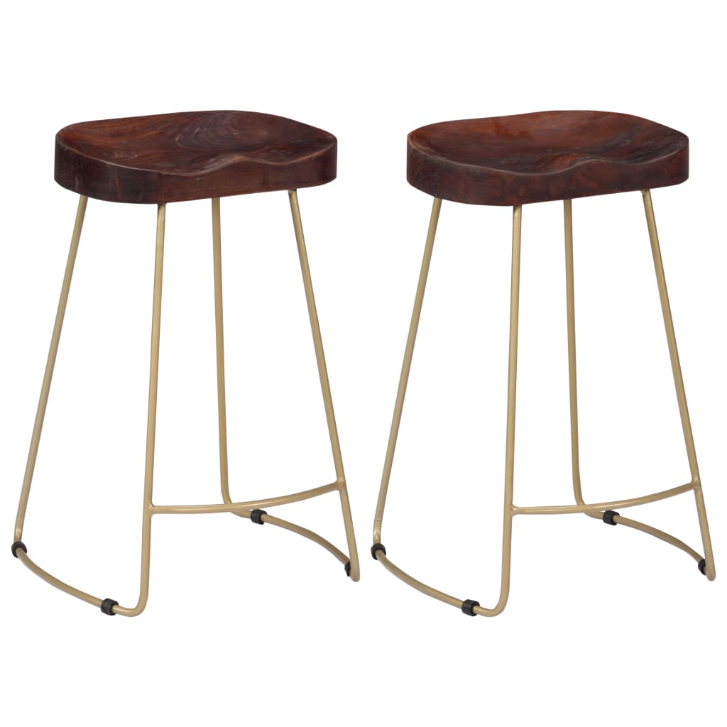 Tabourets de bar Gavin 2 pcs Bois de manguier massif
