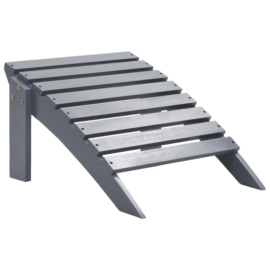 Chaise de jardin avec pouf Bois Gris
