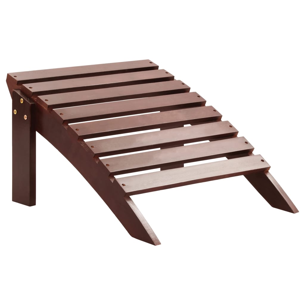 Chaise de jardin avec pouf Bois Marron