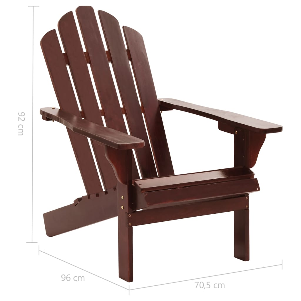 Chaise de jardin avec pouf Bois Marron