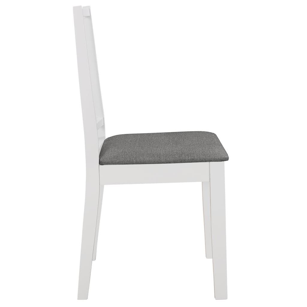 2 pcs Chaises à dîner avec coussins Blanc Bois solide