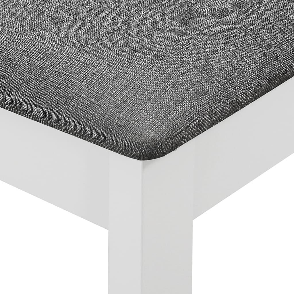 2 pcs Chaises à dîner avec coussins Blanc Bois solide
