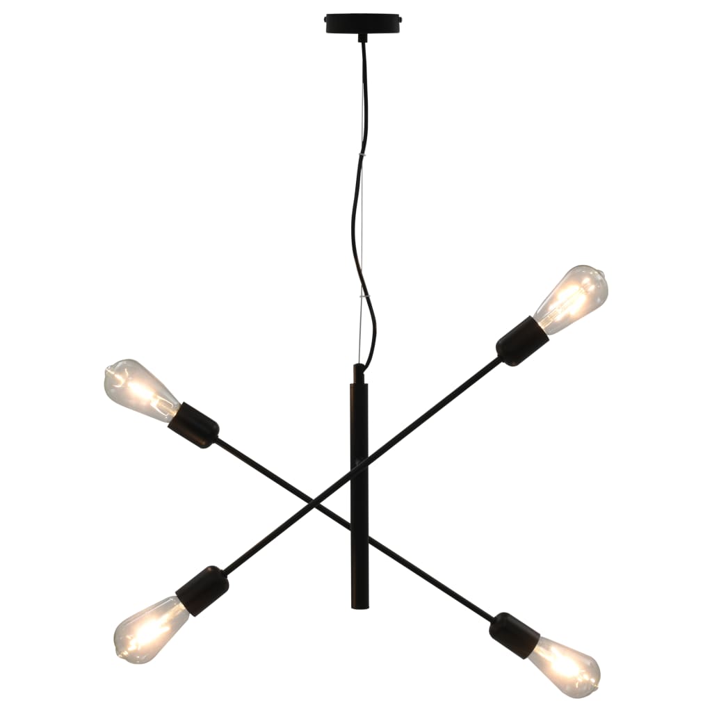 Plafonnier avec ampoules à filament 2 W Noir E27