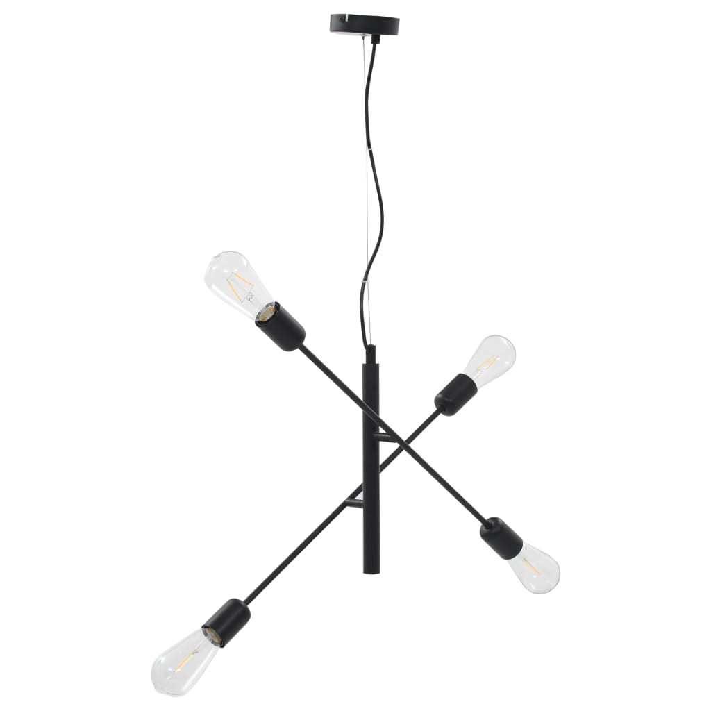 Plafonnier avec ampoules à filament 2 W Noir E27