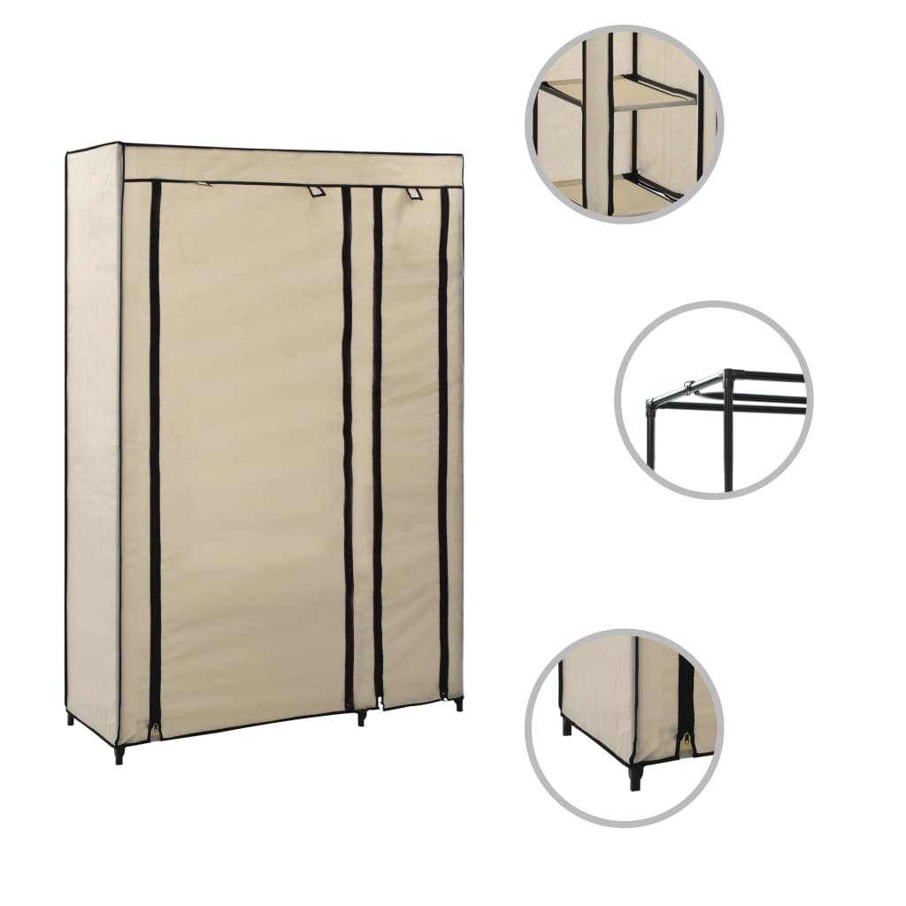 Folding Wardrobes 2 pcs cream