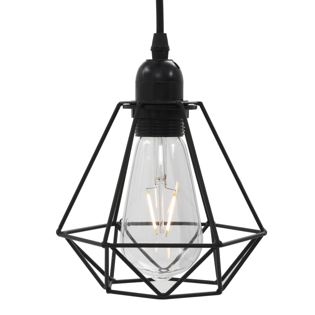 Plafonnier avec design de diamant Noir 3 ampoules E27