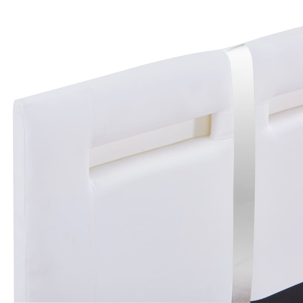 Cadre de lit avec LED Blanc Similicuir 90 x 200 cm