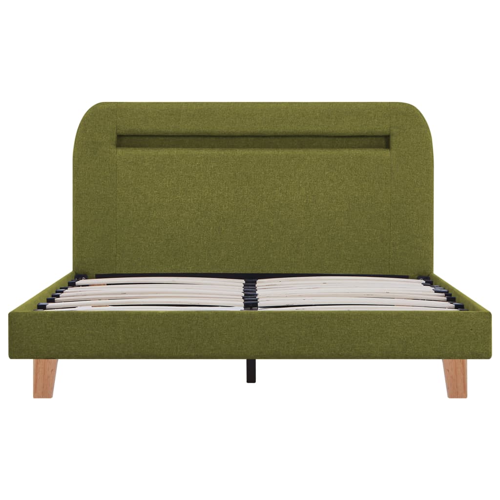 Cadre de lit avec LED Vert Tissu 120 x 200 cm